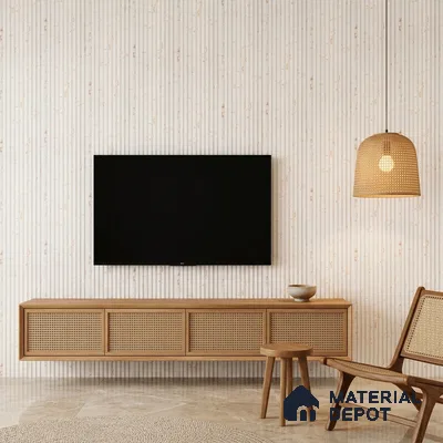 Ivory Beige Marble Look PN 06896 8 ft x 6 inch Charcoal Panel - 6 mm | Suitable for Living Room, Bedroom & TV Cabinet | Width is Subjected to 5% Variation