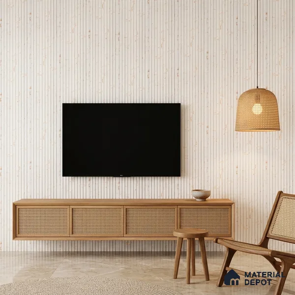 Ivory Beige Marble Look PN 06896 8 ft x 6 inch Charcoal Panel - 6 mm | Suitable for Living Room, Bedroom & TV Cabinet | Width is Subjected to 5% Variation