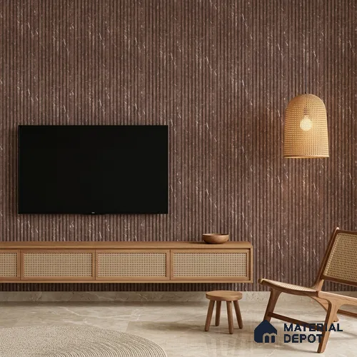Cappucino Brown Marble Look PN 06897 8 ft x 6 inch Charcoal Panel - 6 mm | Suitable for Living Room, Bedroom & TV Cabinet | Width is Subjected to 5% Variation