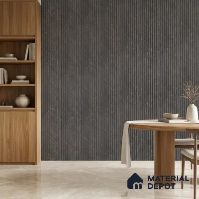 Cappucino Brown Marble Look PN 06899 8 ft x 6 inch Charcoal Panel - 6 mm | Suitable for Living Room, Bedroom & TV Cabinet | Width is Subjected to 5% Variation