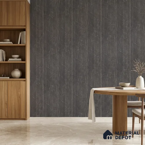 Cappucino Brown Marble Look PN 06899 8 ft x 6 inch Charcoal Panel - 6 mm | Suitable for Living Room, Bedroom & TV Cabinet | Width is Subjected to 5% Variation