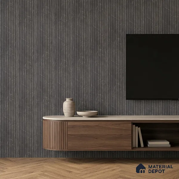 Cappucino Brown Marble Look PN 06899 8 ft x 6 inch Charcoal Panel - 6 mm | Suitable for Living Room, Bedroom & TV Cabinet | Width is Subjected to 5% Variation