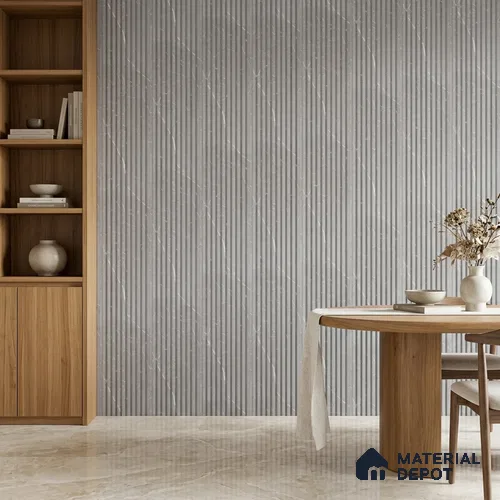 Cloud Grey Marble Look PN 06902 8 ft x 6 inch Charcoal Panel - 6 mm | Suitable for Living Room, Bedroom & TV Cabinet | Width is Subjected to 5% Variation