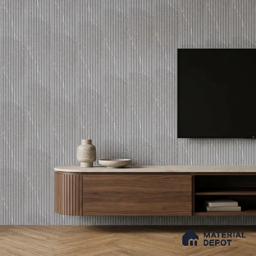 Cloud Grey Marble Look PN 06902 8 ft x 6 inch Charcoal Panel - 6 mm | Suitable for Living Room, Bedroom & TV Cabinet | Width is Subjected to 5% Variation