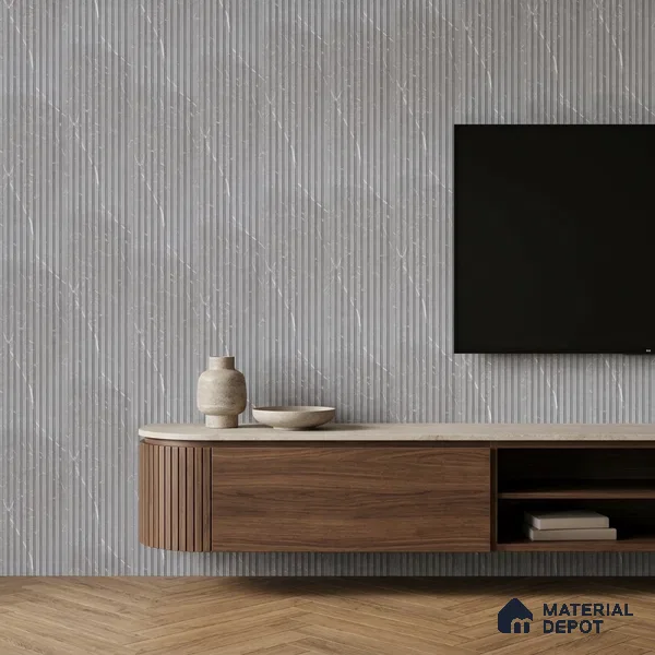 Cloud Grey Marble Look PN 06902 8 ft x 6 inch Charcoal Panel - 6 mm | Suitable for Living Room, Bedroom & TV Cabinet | Width is Subjected to 5% Variation