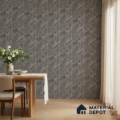 Steel Grey Marble Look PN 06905 8 ft x 6 inch Charcoal Panel - 6 mm | Suitable for Living Room, Bedroom & TV Cabinet | Width is Subjected to 5% Variation