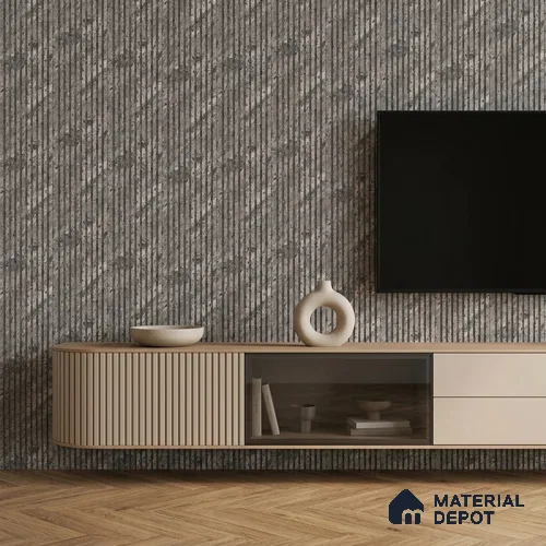 Steel Grey Marble Look PN 06905 8 ft x 6 inch Charcoal Panel - 6 mm | Suitable for Living Room, Bedroom & TV Cabinet | Width is Subjected to 5% Variation