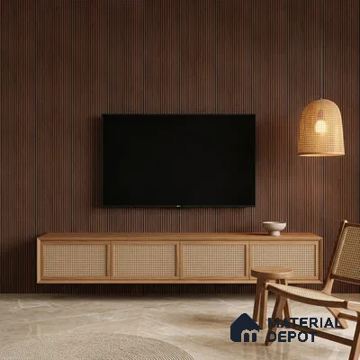 Wooden Look PN 06929 8 ft x 6 inch Charcoal Panel - 6 mm | Suitable for Living Room, Bedroom & TV Cabinet | Width is Subjected to 5% Variation