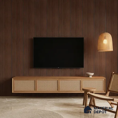 Wooden Look PN 06929 8 ft x 6 inch Charcoal Panel - 6 mm | Suitable for Living Room, Bedroom & TV Cabinet | Width is Subjected to 5% Variation