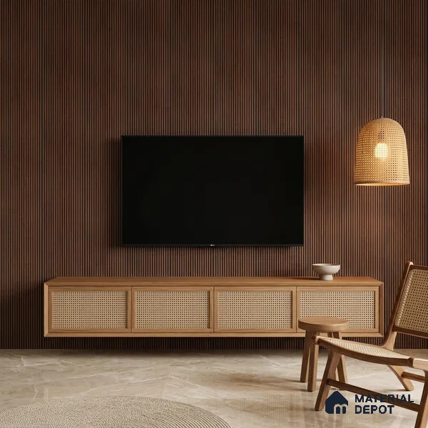 Wooden Look PN 06929 8 ft x 6 inch Charcoal Panel - 6 mm | Suitable for Living Room, Bedroom & TV Cabinet | Width is Subjected to 5% Variation