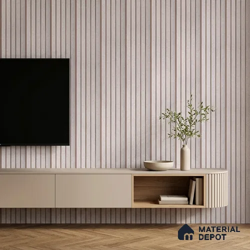 Light Grey Fabric Look PN 06936 8 ft x 6 inch Charcoal Panel - 6 mm | Suitable for Living Room, Bedroom & TV Cabinet | Width is Subjected to 5% Variation
