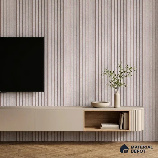 Light Grey Fabric Look PN 06936 8 ft x 6 inch Charcoal Panel - 6 mm | Suitable for Living Room, Bedroom & TV Cabinet | Width is Subjected to 5% Variation