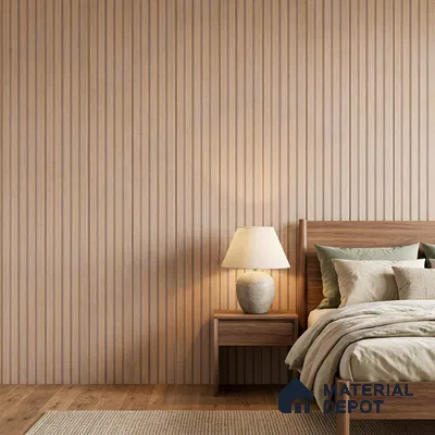 Cappuccino Beige Fabric Look PN 06937 8 ft x 6 inch Charcoal Panel - 6 mm | Suitable for Living Room, Bedroom & TV Cabinet | Width is Subjected to 5% Variation