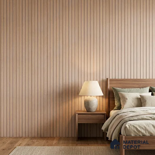Cappuccino Beige Fabric Look PN 06937 8 ft x 6 inch Charcoal Panel - 6 mm | Suitable for Living Room, Bedroom & TV Cabinet | Width is Subjected to 5% Variation
