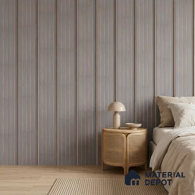 Steel Grey Fabric Look PN 06938 8 ft x 6 inch Charcoal Panel - 6 mm | Suitable for Living Room, Bedroom & TV Cabinet | Width is Subjected to 5% Variation