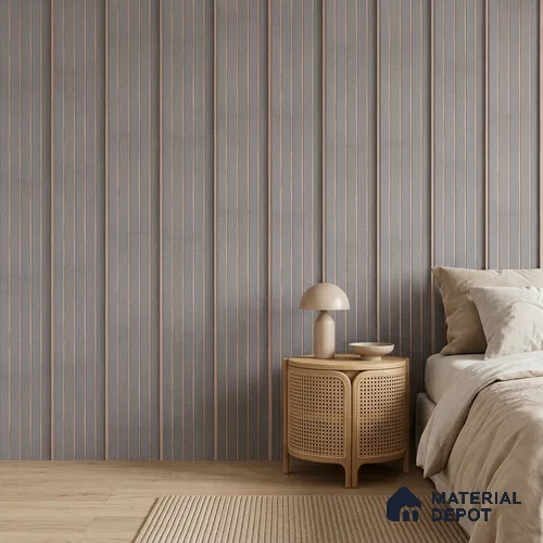 Steel Grey Fabric Look PN 06938 8 ft x 6 inch Charcoal Panel - 6 mm | Suitable for Living Room, Bedroom & TV Cabinet | Width is Subjected to 5% Variation