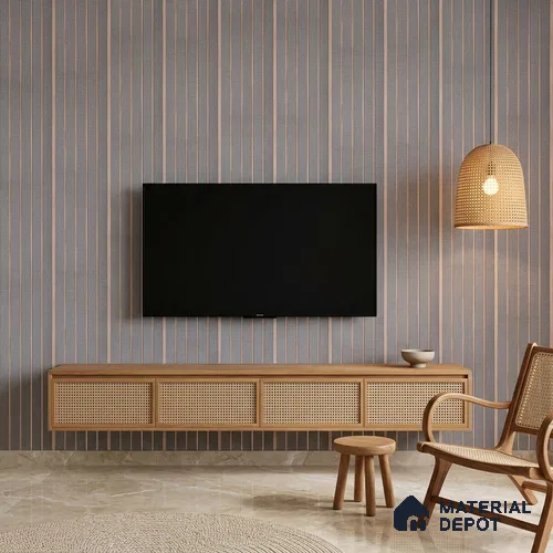 Steel Grey Fabric Look PN 06938 8 ft x 6 inch Charcoal Panel - 6 mm | Suitable for Living Room, Bedroom & TV Cabinet | Width is Subjected to 5% Variation