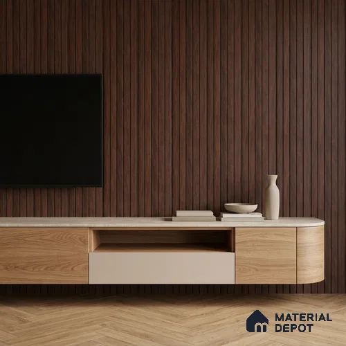 Wooden Look PN 06944 8 ft x 6 inch Charcoal Panel - 6 mm | Suitable for Living Room, Bedroom & TV Cabinet | Width is Subjected to 5% Variation