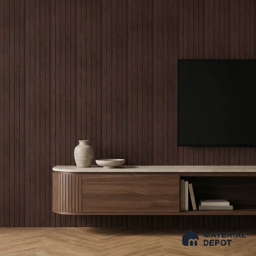 Wooden Look PN 06946 8 ft x 6 inch Charcoal Panel - 6 mm | Suitable for Living Room, Bedroom & TV Cabinet | Width is Subjected to 5% Variation