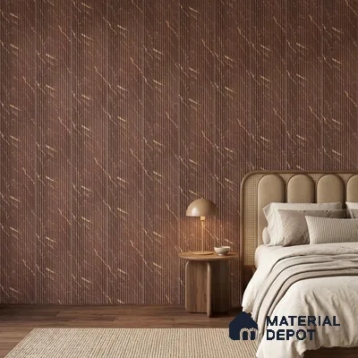 Cappucino Brown Marble Look PN 07009 8 ft x 6.1 inch Charcoal Panel - 7 mm | Suitable for Feature Wall, TV Unit & Living Room | Width is Subjected to 5% Variation