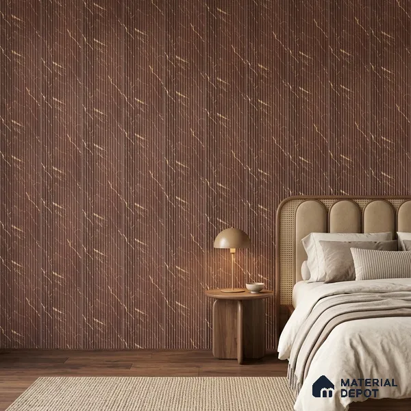 Cappucino Brown Marble Look PN 07009 8 ft x 6.1 inch Charcoal Panel - 7 mm | Suitable for Feature Wall, TV Unit & Living Room | Width is Subjected to 5% Variation