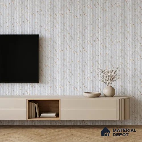 Dove Grey Marble Look PN 07013 8 ft x 6.1 inch Charcoal Panel - 7 mm | Suitable for Feature Wall, TV Unit & Living Room | Width is Subjected to 5% Variation