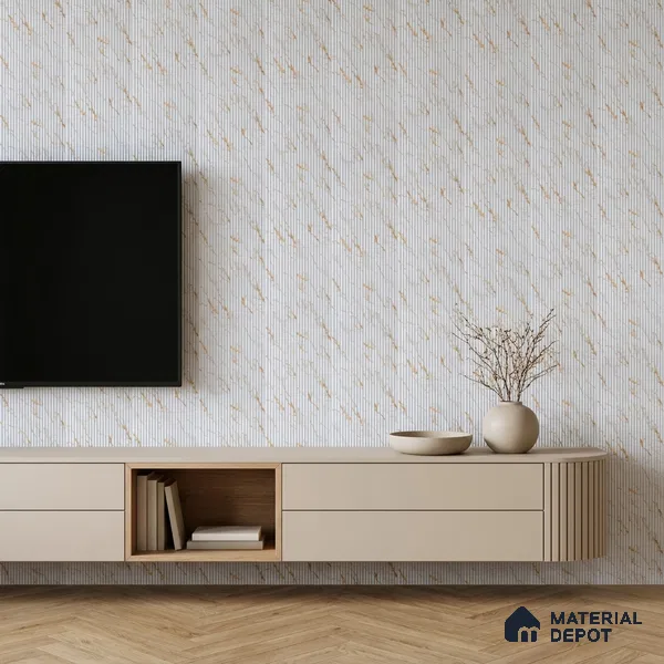 Dove Grey Marble Look PN 07013 8 ft x 6.1 inch Charcoal Panel - 7 mm | Suitable for Feature Wall, TV Unit & Living Room | Width is Subjected to 5% Variation