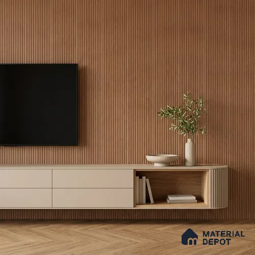 Wooden Look PN 07021 9.5 ft x 12 inch Charcoal Panel - 10 mm | Suitable for Feature Wall, TV Unit & Living Room | Width is Subjected to 5% Variation