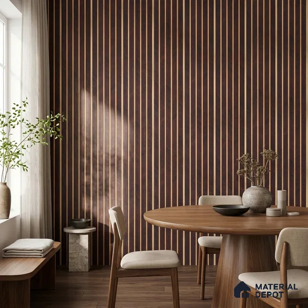 Wooden Look PN 07025 9.5 ft x 7.8 inch Charcoal Panel - 6 mm | Suitable for Feature Wall, TV Unit & Living Room | Width is Subjected to 5% Variation