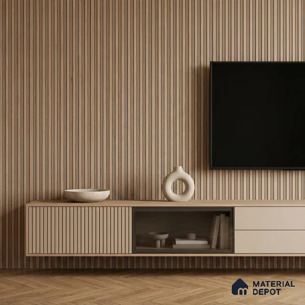 Cement Grey Geometric Look PN 07026 9.5 ft x 7.8 inch Charcoal Panel - 6 mm | Suitable for Feature Wall, TV Unit & Living Room | Width is Subjected to 5% Variation