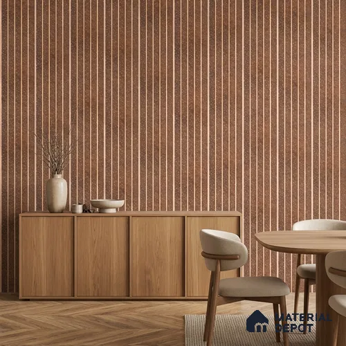 Nutmeg Brown Stone Look PN 07036 9.5 ft x 7.8 inch Charcoal Panel - 6 mm | Suitable for Feature Wall, TV Unit & Living Room | Width is Subjected to 5% Variation