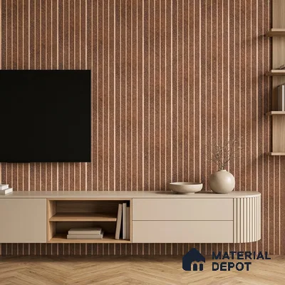 Nutmeg Brown Stone Look PN 07036 9.5 ft x 7.8 inch Charcoal Panel - 6 mm | Suitable for Feature Wall, TV Unit & Living Room | Width is Subjected to 5% Variation