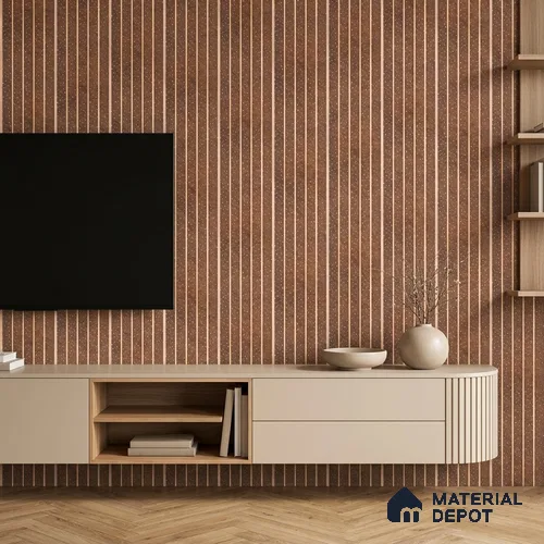 Nutmeg Brown Stone Look PN 07036 9.5 ft x 7.8 inch Charcoal Panel - 6 mm | Suitable for Feature Wall, TV Unit & Living Room | Width is Subjected to 5% Variation