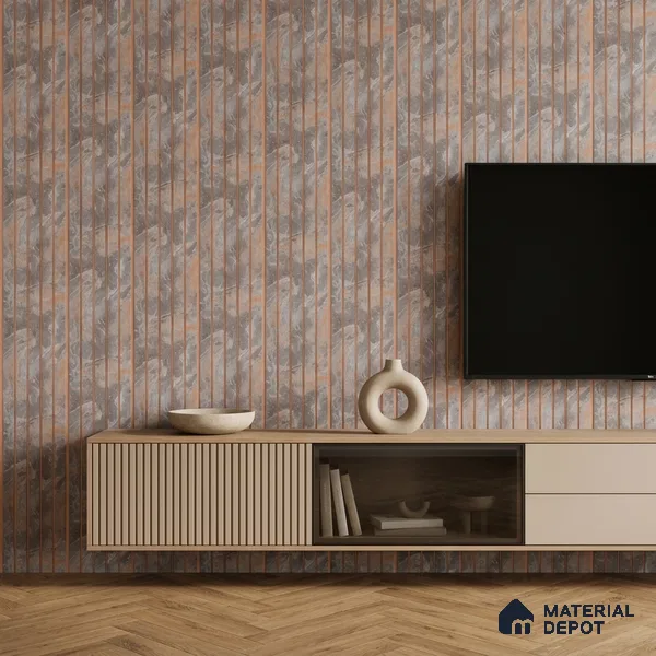 Cloud Grey Marble Look PN 07038 9.5 ft x 7.8 inch Charcoal Panel - 6 mm | Suitable for Feature Wall, TV Unit & Living Room | Width is Subjected to 5% Variation