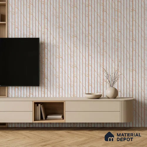 Dove Grey Marble Look PN 07039 9.5 ft x 7.8 inch Charcoal Panel - 6 mm | Suitable for Feature Wall, TV Unit & Living Room | Width is Subjected to 5% Variation