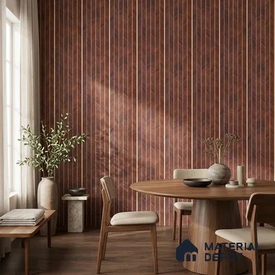 Wooden Look PN 07042 9.5 ft x 7.8 inch Charcoal Panel - 6 mm | Suitable for Feature Wall, TV Unit & Living Room | Width is Subjected to 5% Variation
