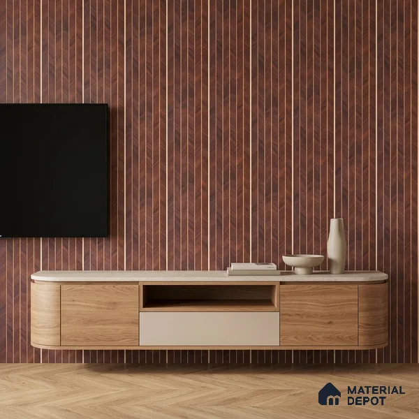 Wooden Look PN 07042 9.5 ft x 7.8 inch Charcoal Panel - 6 mm | Suitable for Feature Wall, TV Unit & Living Room | Width is Subjected to 5% Variation