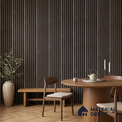 Wenge Brown Patterned Look PN 07044 9.5 ft x 7.8 inch Charcoal Panel - 6 mm | Suitable for Feature Wall, TV Unit & Living Room | Width is Subjected to 5% Variation