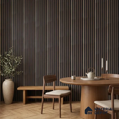 Wenge Brown Patterned Look PN 07044 9.5 ft x 7.8 inch Charcoal Panel - 6 mm | Suitable for Feature Wall, TV Unit & Living Room | Width is Subjected to 5% Variation