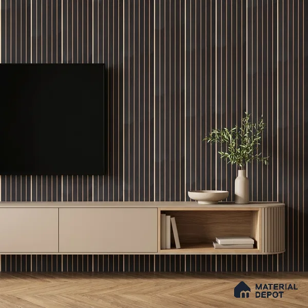 Wenge Brown Patterned Look PN 07044 9.5 ft x 7.8 inch Charcoal Panel - 6 mm | Suitable for Feature Wall, TV Unit & Living Room | Width is Subjected to 5% Variation