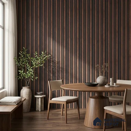 Wooden Look PN 07048 8 ft x 4.9 inch Charcoal Panel - 11 mm | Suitable for Feature Wall, TV Unit & Living Room | Width is Subjected to 5% Variation
