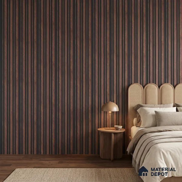 Wooden Look PN 07048 8 ft x 4.9 inch Charcoal Panel - 11 mm | Suitable for Feature Wall, TV Unit & Living Room | Width is Subjected to 5% Variation