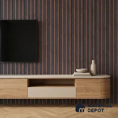 Wooden Look PN 07048 8 ft x 4.9 inch Charcoal Panel - 11 mm | Suitable for Feature Wall, TV Unit & Living Room | Width is Subjected to 5% Variation