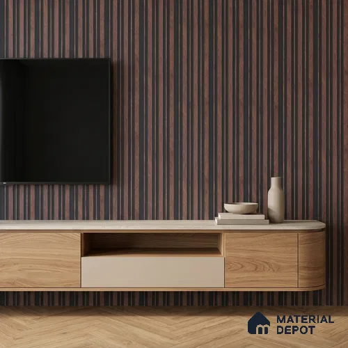 Wooden Look PN 07048 8 ft x 4.9 inch Charcoal Panel - 11 mm | Suitable for Feature Wall, TV Unit & Living Room | Width is Subjected to 5% Variation