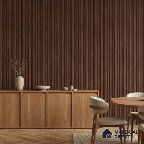 Wooden Look PN 07052 9.5 ft x 4.9 inch Charcoal Panel - 8 mm | Suitable for Feature Wall, TV Unit & Living Room | Width is Subjected to 5% Variation
