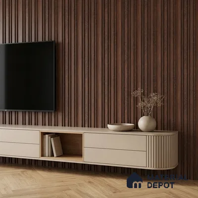 Wooden Look PN 07052 9.5 ft x 4.9 inch Charcoal Panel - 8 mm | Suitable for Feature Wall, TV Unit & Living Room | Width is Subjected to 5% Variation