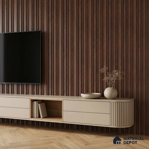 Wooden Look PN 07052 9.5 ft x 4.9 inch Charcoal Panel - 8 mm | Suitable for Feature Wall, TV Unit & Living Room | Width is Subjected to 5% Variation