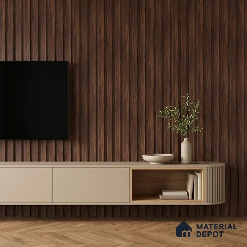 Wooden Look PN 07059 9.5 ft x 4.6 inch Charcoal Panel - 8 mm | Suitable for Feature Wall, TV Unit & Living Room | Width is Subjected to 5% Variation