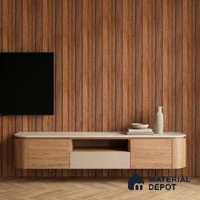 Wooden Look PN 07060 9.5 ft x 4.6 inch Charcoal Panel - 8 mm | Suitable for Feature Wall, TV Unit & Living Room | Width is Subjected to 5% Variation