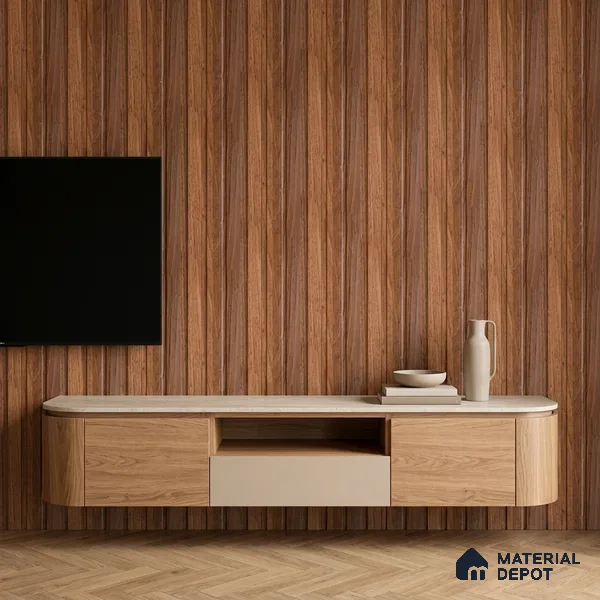 Wooden Look PN 07060 9.5 ft x 4.6 inch Charcoal Panel - 8 mm | Suitable for Feature Wall, TV Unit & Living Room | Width is Subjected to 5% Variation